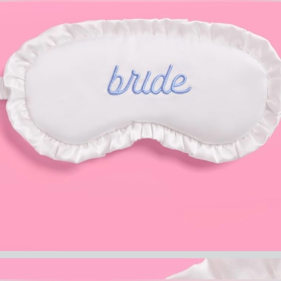 White Ruffled Bride Sleep Mask - Picture 1 of 1